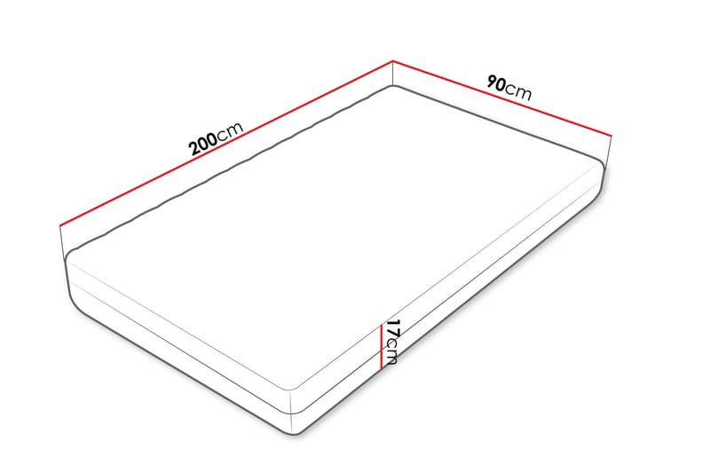 Unona Skummadrass 90x200 cm med Fasthetsgrad Medium - Vit - Möbler - Säng - Madrass - Skummadrass