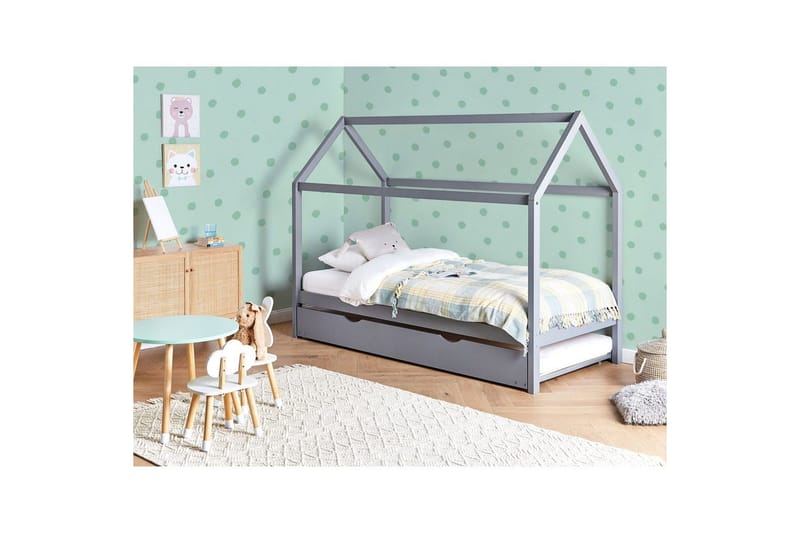 Utdragbar barnsäng Crillon - Grå - Möbler - Barnmöbler - Barnsäng & juniorsäng - Hussäng