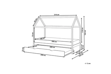 Utdragbar barnsäng Crillon - Grå - Möbler - Barnmöbler - Barnsäng & juniorsäng - Hussäng