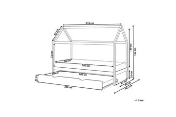 Utdragbar barnsäng Crillon - Vit - Möbler - Barnmöbler - Barnsäng & juniorsäng - Hussäng
