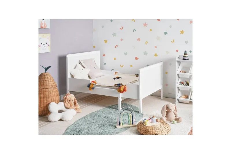 Utdragbar småbarnssäng Montigny - Vit - Möbler - Barnmöbler - Barnsäng & juniorsäng - Växasäng