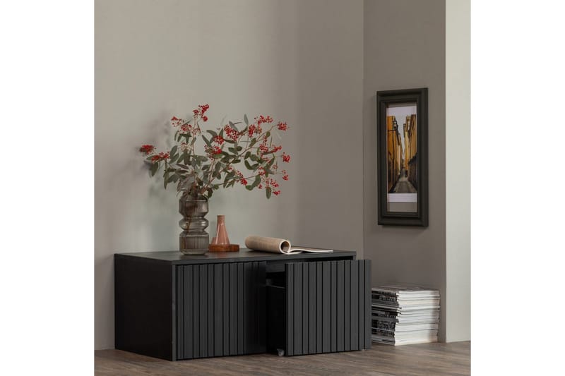 Våningsbänk Ny Gravure - Svart, Tall - Möbler - Hallmöbler - Hallbänk