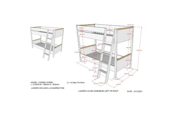 Våningssäng London Antracit - Antracit - Möbler - Barnmöbler - Barnsäng & juniorsäng - Loftsäng barn