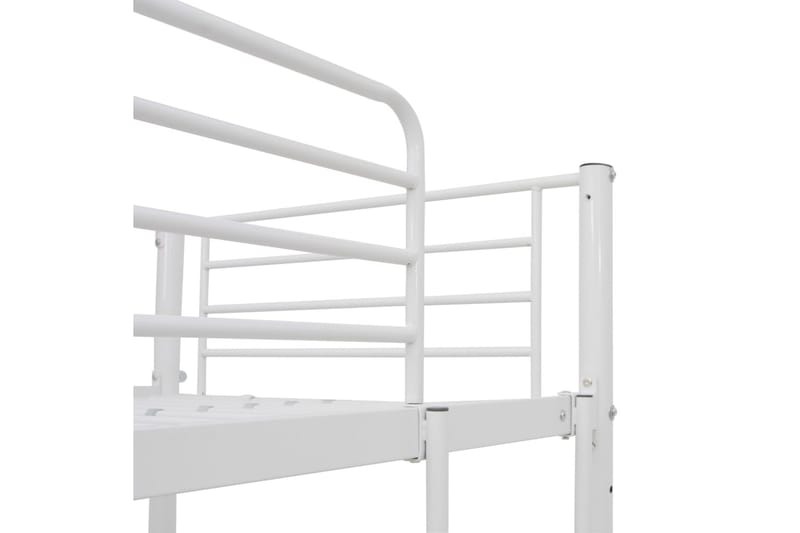 Våningssäng med bord vit metall 90x200 cm - Vit - Loftsäng barn - Våningssäng barn