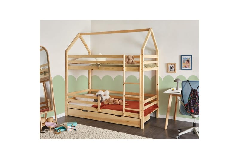 Våningssäng med lådor Girgols - Brun - Möbler - Barnmöbler - Barnsäng & juniorsäng - Loftsäng barn