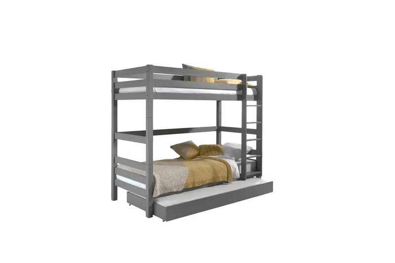 Våningssäng med undersäng Pino Grå, 180 cm, Grå, 180 cm