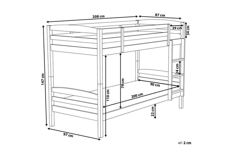 Våningssäng Regat Grå - Grå - Möbler - Barnmöbler - Barnsäng & juniorsäng - Loftsäng barn
