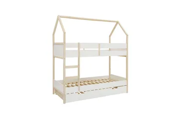 Våningssäng Square Line Vit, 223x205x96 cm - Vit, 223x205x96 cm - Möbler - Barnmöbler - Barnsäng & juniorsäng - Loftsäng barn