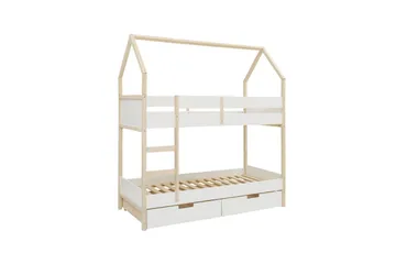 Våningssäng Square Line Vit, 223x205x96 cm - Vit, 223x205x96 cm - Möbler - Barnmöbler - Barnsäng & juniorsäng - Loftsäng barn