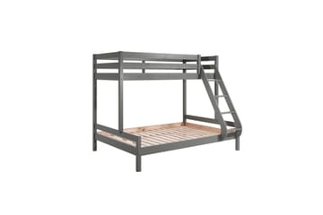 Våningssäng Pino Family 140x200 + 90x200 cm Grå - Grå - Möbler - Barnmöbler - Barnsäng & juniorsäng - Loftsäng barn