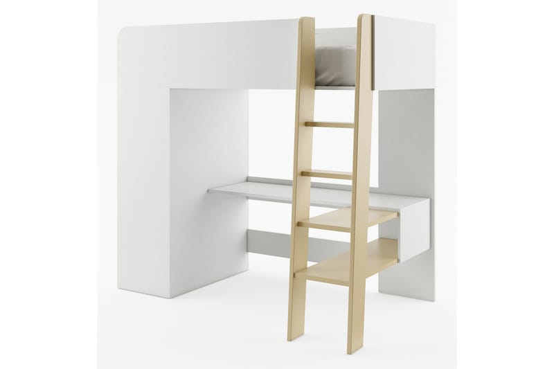Eskil  - Loftsäng - skrivbord och garderob 90x200 - Vit - Möbler - Barnmöbler - Barnsäng & juniorsäng - Våningssäng barn