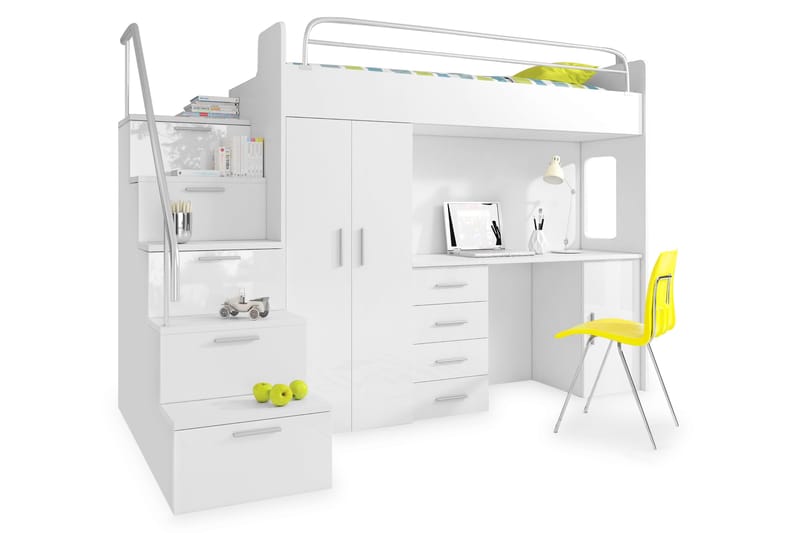 Gutting Barnsäng med Förvaring och Skrivbord 245 cm, Blå