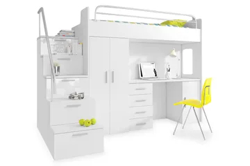 Gutting Barnsäng med Förvaring och Skrivbord 245 cm - Blå - Möbler - Barnmöbler - Barnsäng & juniorsäng - Våningssäng barn