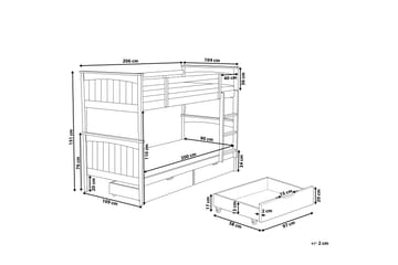 Våningssäng Ecouves 90x200 cm med Förvaring - Vit - Möbler - Barnmöbler - Barnsäng & juniorsäng - Våningssäng barn