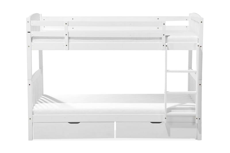 Våningssäng Scaille 90x200 cm med Förvaring - Vit - Loftsäng barn - Våningssäng barn