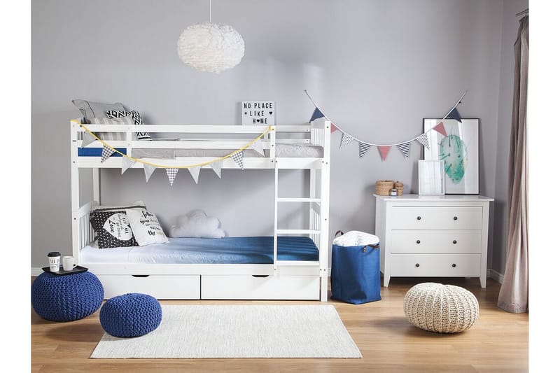 Våningssäng Scaille 90x200 cm med Förvaring - Vit - Möbler - Barnmöbler - Barnsäng & juniorsäng - Våningssäng barn
