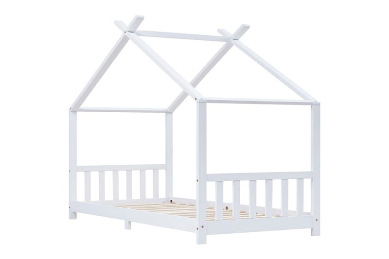 Barnsäng vit massiv furu 80x160 cm - Vit - Barnsäng & juniorsäng