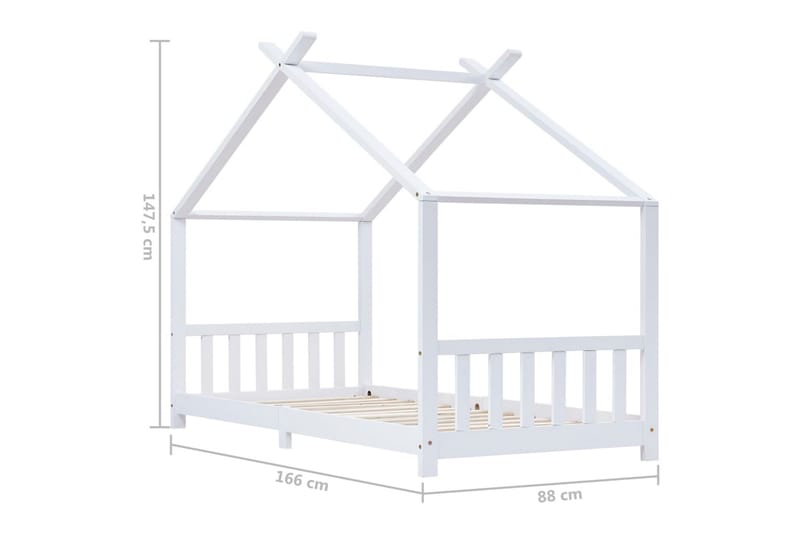 Barnsäng vit massiv furu 80x160 cm - Vit - Barnsäng & juniorsäng Barnsäng vit massiv furu 80x160 cm - Vit - Barnsäng & juniorsäng