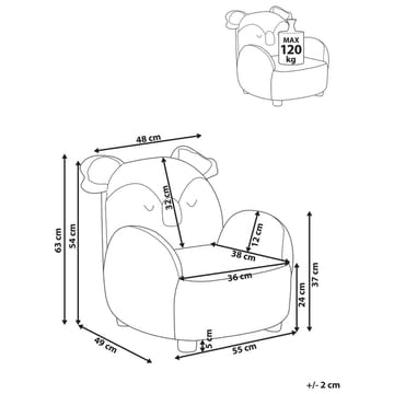 Barnfåtölj Hervik - Beige, vit, brun/55x49x63 - Möbler - Barnmöbler - Barnstol - Barnfåtölj