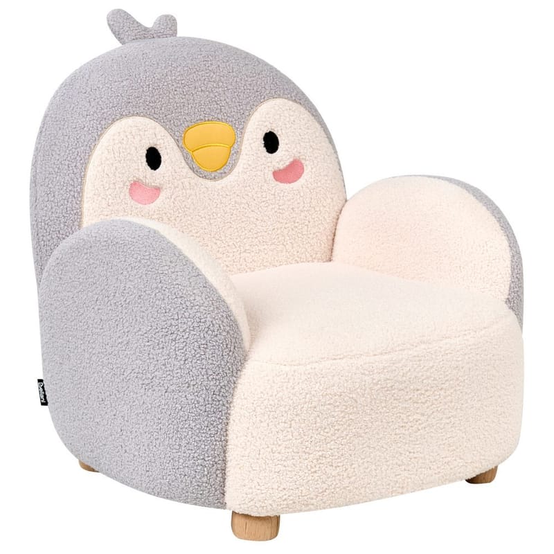 Barnfåtölj Hervik - Grå, vit, brun/50x55x60 - Möbler - Barnmöbler - Barnstol - Barnfåtölj