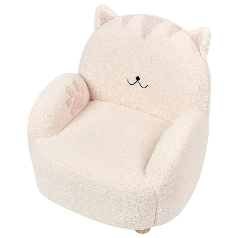 Barnfåtölj Zoar - Vit, brun - Möbler - Barnmöbler - Barnstol - Barnfåtölj