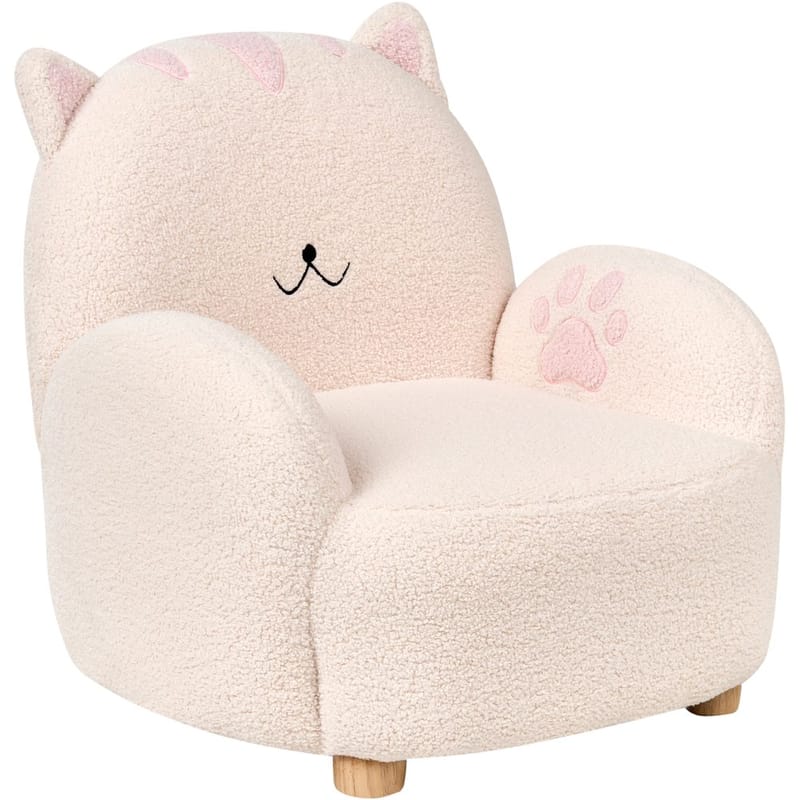 Barnfåtölj Zoar - Vit, brun - Möbler - Barnmöbler - Barnstol - Barnfåtölj