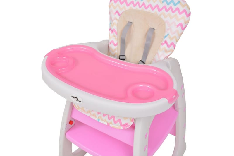 3-i-1 Konvertibel barnstol med bord rosa - Rosa - Matstol barn