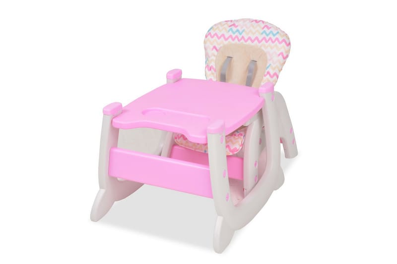 3-i-1 Konvertibel barnstol med bord rosa - Rosa - Matstol barn