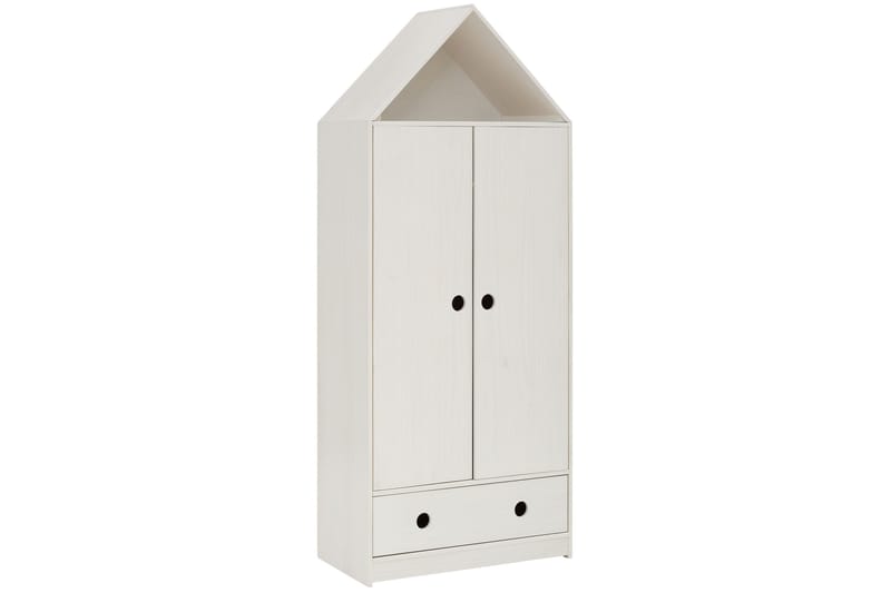 Barngarderob Junapie 75x180 cm - Vit - Möbler - Barnmöbler - Förvaring barnrum - Barngarderob