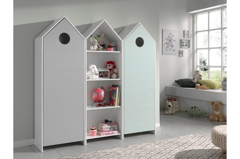 Bustorp Garderob- och hyllset, Vit/Grå/Mintgrön