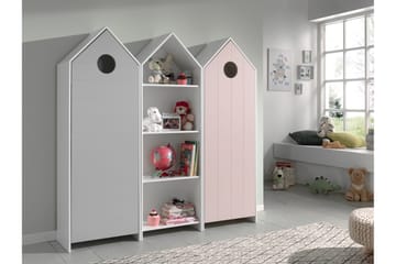Bustorp Garderob och hyllset - Vit/Grå/Rosa - Möbler - Barnmöbler - Förvaring barnrum - Barngarderob