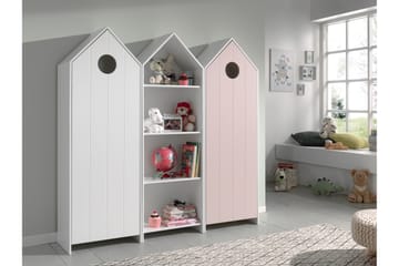Garderob- och hyllset Rudeklint - Vit|Rosa - Möbler - Barnmöbler - Förvaring barnrum - Barngarderob
