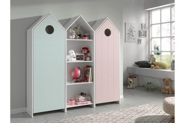 Bustorp Garderob- och hyllset - Vit/Rosa/Mintgrön - Möbler - Barnmöbler - Förvaring barnrum - Barngarderob