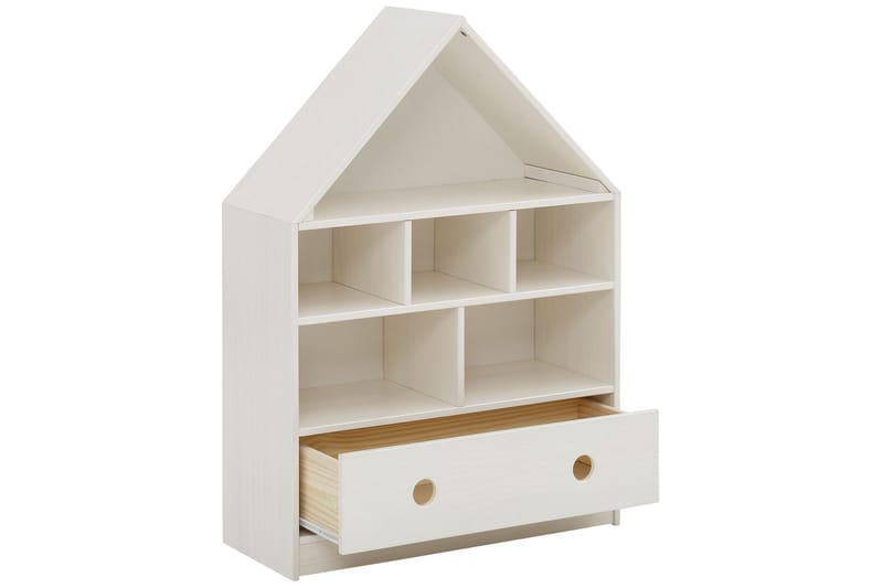 Barnhylla Junapie 75 cm - Vit - Möbler - Barnmöbler - Förvaring barnrum - Hylla barnrum - Bokhylla barn & boklåda