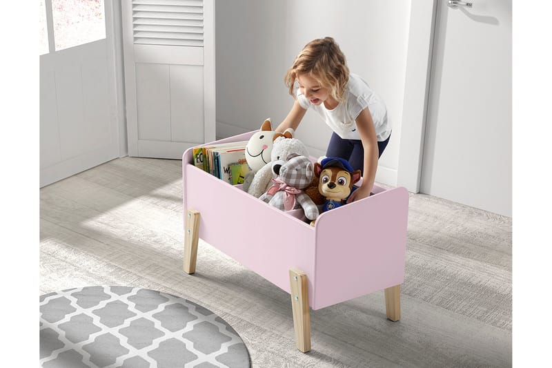 Förvaringslåda Frencha - Rosa - Möbler - Barnmöbler - Förvaring barnrum - Leksaksförvaring - Leksakslåda