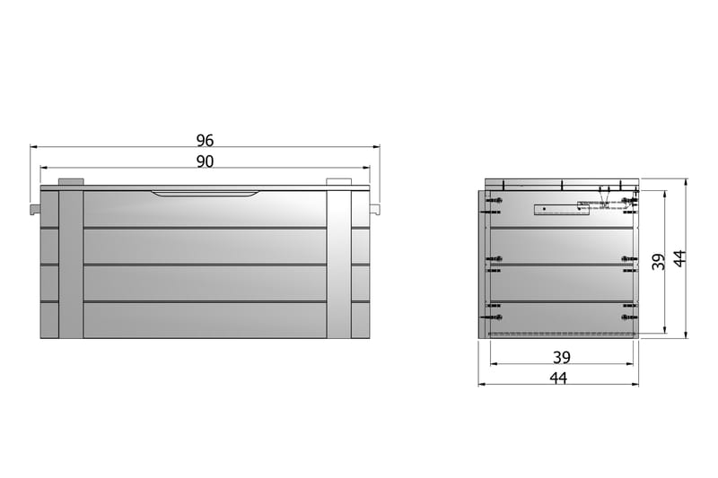 Förvaringslåda Mitchell 90 cm - Grå - Möbler - Barnmöbler - Förvaring barnrum - Leksaksförvaring - Leksakslåda