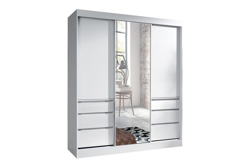 Barnskåp Aberfelt 180x216 cm - Vit - Möbler - Barnmöbler - Förvaring barnrum - Skåp barnrum