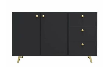 Barnskåp Emyvale 138x86 cm - Svart - Möbler - Barnmöbler - Förvaring barnrum - Skåp barnrum