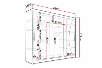 Barnskåp Glenmore 250x215 cm - Vit - Möbler - Barnmöbler - Förvaring barnrum - Skåp barnrum