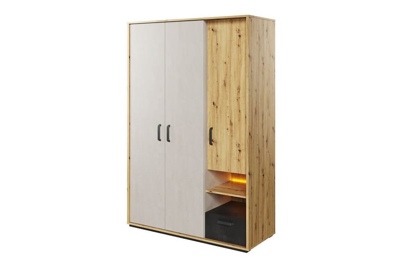 Barnskåp Rathmore 130x195 cm - Svart - Möbler - Barnmöbler - Förvaring barnrum - Skåp barnrum