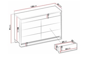 Barnskåp Rathmore 130x91 cm - Svart - Möbler - Barnmöbler - Förvaring barnrum - Skåp barnrum