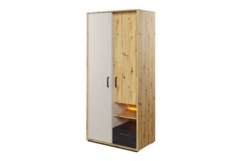Barnskåp Rathmore 90x195 cm - Svart - Möbler - Barnmöbler - Förvaring barnrum - Skåp barnrum