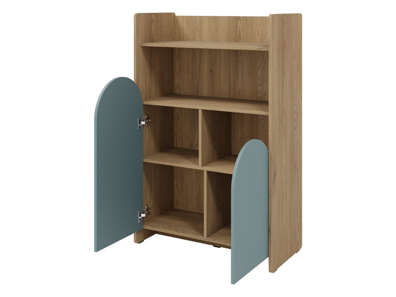 Zarek Sovrumsmöbelset - Brun, beige och blå - Möbler - Barnmöbler - Förvaring barnrum - Skåp barnrum