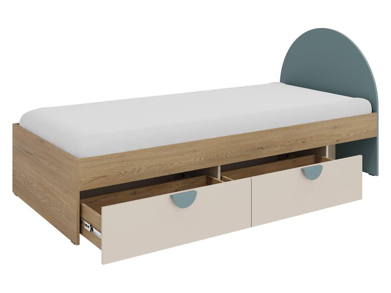 Zarek Sovrumsmöbelset - Brun, beige och blå - Möbler - Barnmöbler - Förvaring barnrum - Skåp barnrum