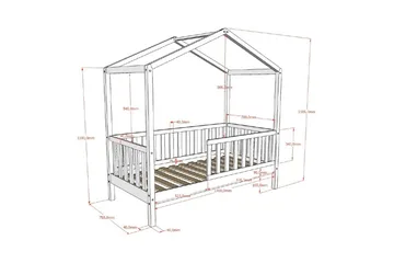 Hussäng för Småbarn Dallas 70x140 cm Vit - Vit - Möbler - Barnmöbler - Barnsäng & juniorsäng