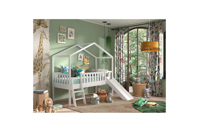 Hussäng med staket och låda Dallas 90x200 cm Antracit - Antracit - Möbler - Barnmöbler - Barnsäng & juniorsäng