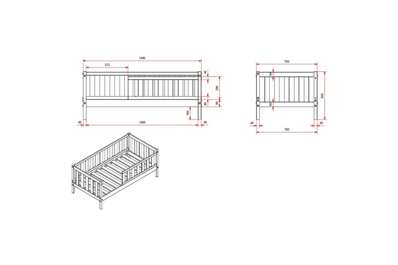 Juniorsäng med låda Peuterbed Vit - Vit - Möbler - Barnmöbler - Barnsäng & juniorsäng - Barnsäng med förvaring