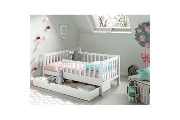 Juniorsäng med låda Peuterbed Vit - Vit - Möbler - Barnmöbler - Barnsäng & juniorsäng - Barnsäng med förvaring