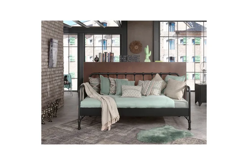 Loftsäng Bronxx Svart 90x200 cm - Möbler - Barnmöbler - Barnsäng & juniorsäng