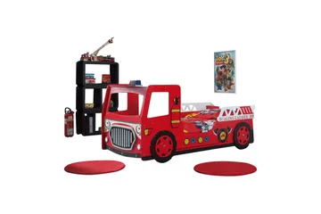 Säng Brandbil Röd 90x200 cm Med madrass - Med madrass - Möbler - Barnmöbler - Barnsäng & juniorsäng